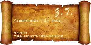 Zimmerman Tímea névjegykártya